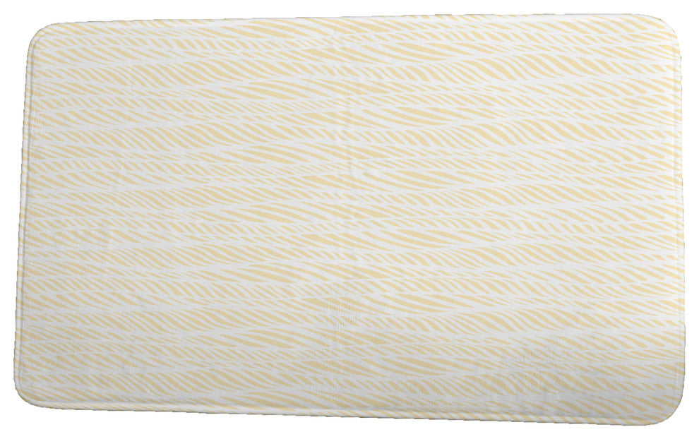 Intercoastal Waterway Rolling Waves Geometric Print Bath Mat, Yellow, 21"x34"