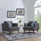 Armchair Accent Chair, Set of 2, Fabric, Gray, Modern, Lounge Hospitality