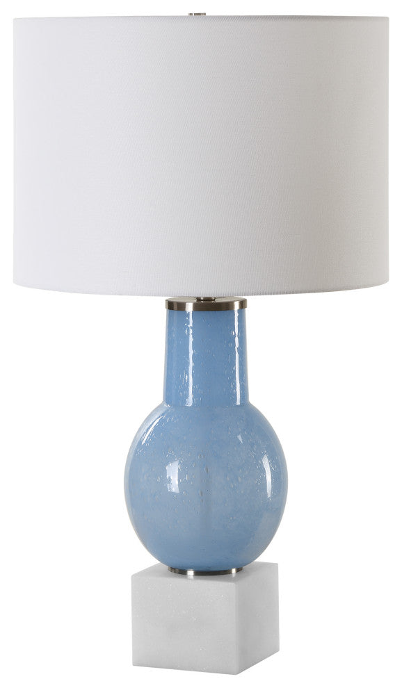 Uttermost Clear Sky Blue Glass Table Lamp