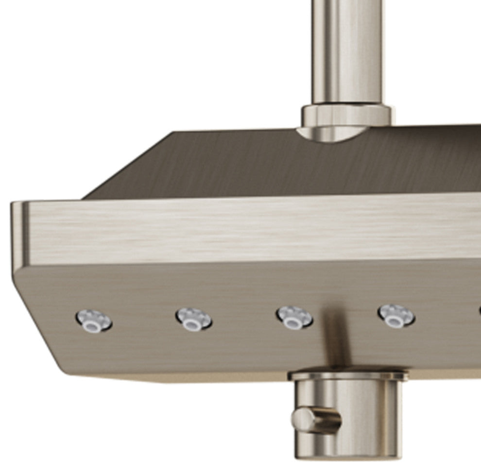 AquaPower 11-in Rain Showerhead Shower System with Pivoting Shower Arm 1.8 GPM, Brushed Nickel