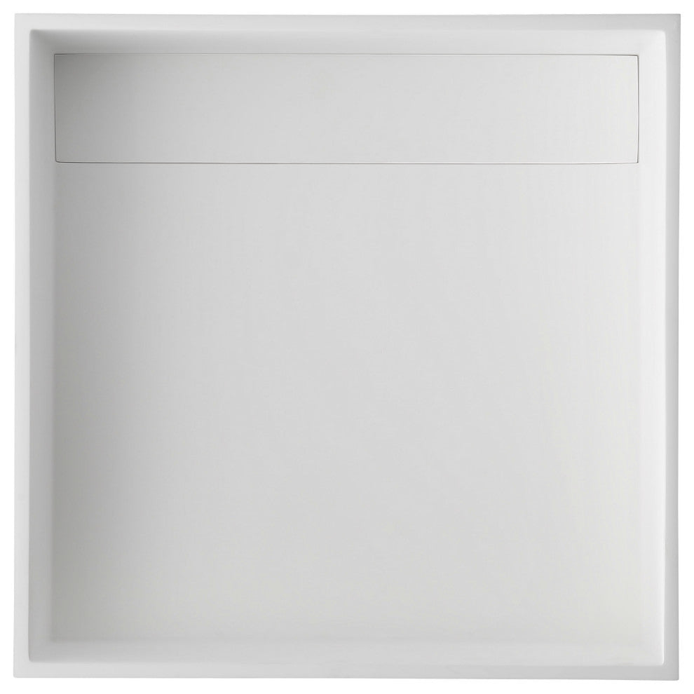 Black Matte 14" Square Solid Surface Resin Sink