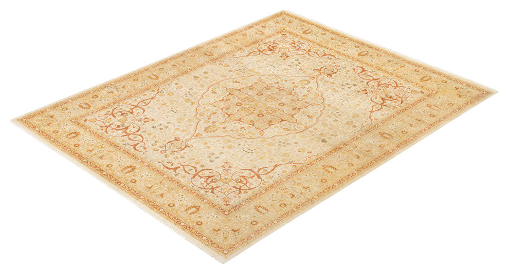 Angelina, One-of-a-Kind Hand-Knotted Area Rug Ivory, 8'2"x10'4"