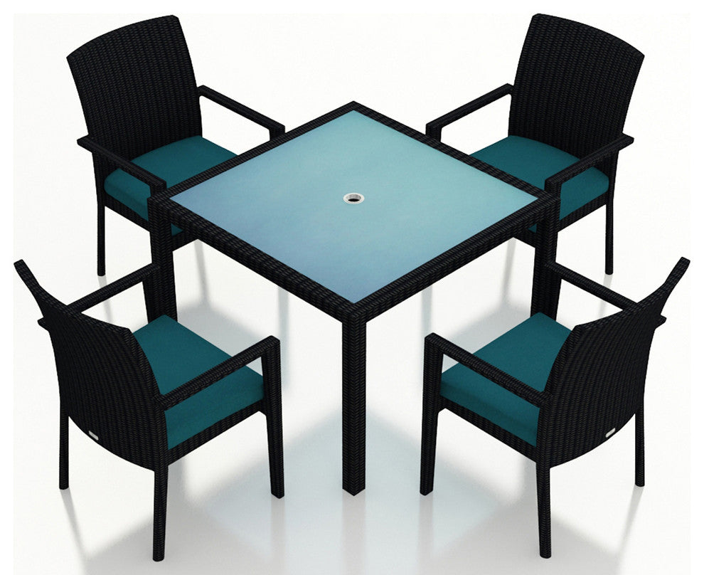 Urbana 5 Piece Arm Dining Set, Spectrum Peacock