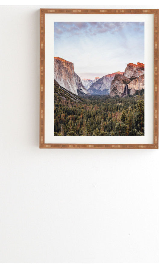 Tristanvision Yosemite Tunnel View Sunset Framed Wall Art, 19x22.4"