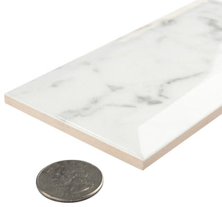 Classico Carrara Ceramic Wall Tile, Glossy Metro, 44