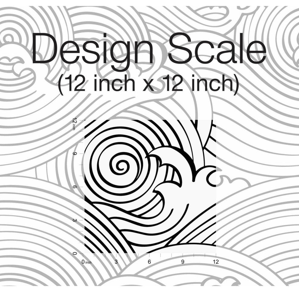 Black & White Asian Waves Peel & Stick Wallpaper