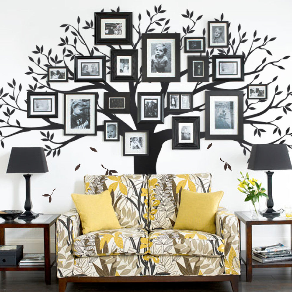 Family Tree Wall Decal, Black, Small 95"x80"