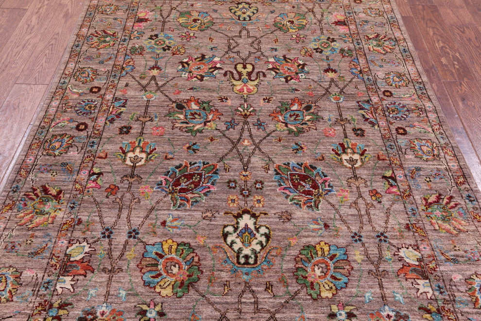 4' 10" X 6' 11" Persian Tabriz Handmade Wool Rug Q11328