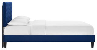 Leah Chevron Tufted Performance Velvet Queen Platform Bed