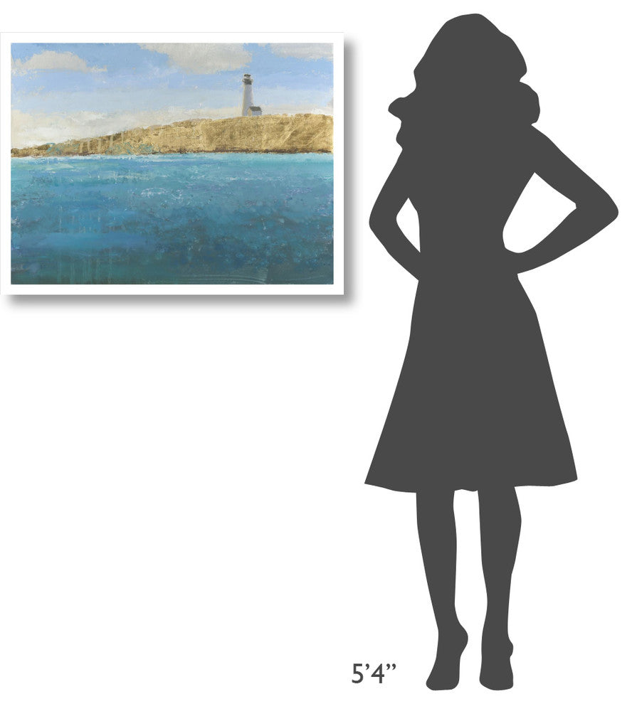 "Lighthouse Seascape II" Digital Paper Print by James Wiens, 34"x26"