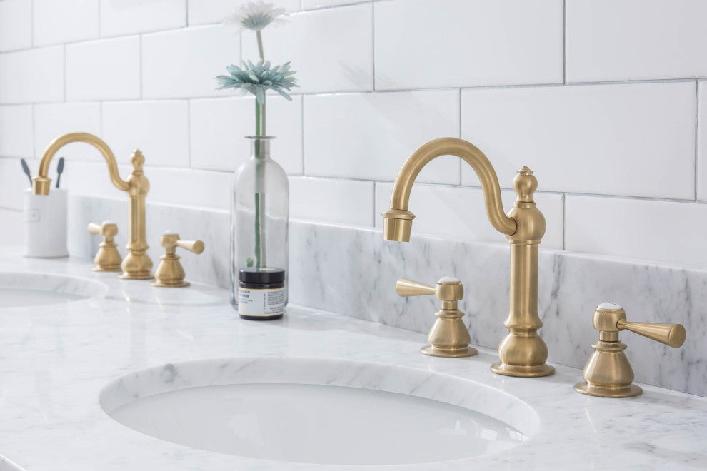 Embassy 72" Wide Double Wash Stand Only, Satin Brass