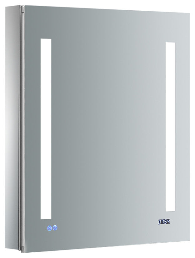 Tiempo Bathroom Medicine Cabinet With LED Lighting and Defogger, 24"x30"