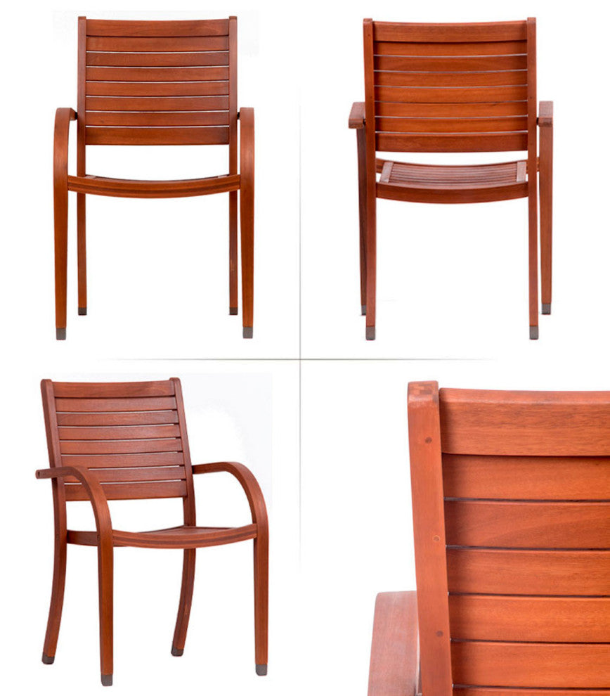 Amazonia Arizona 9-Piece Square Patio Dining Set | Eucalyptus Wood