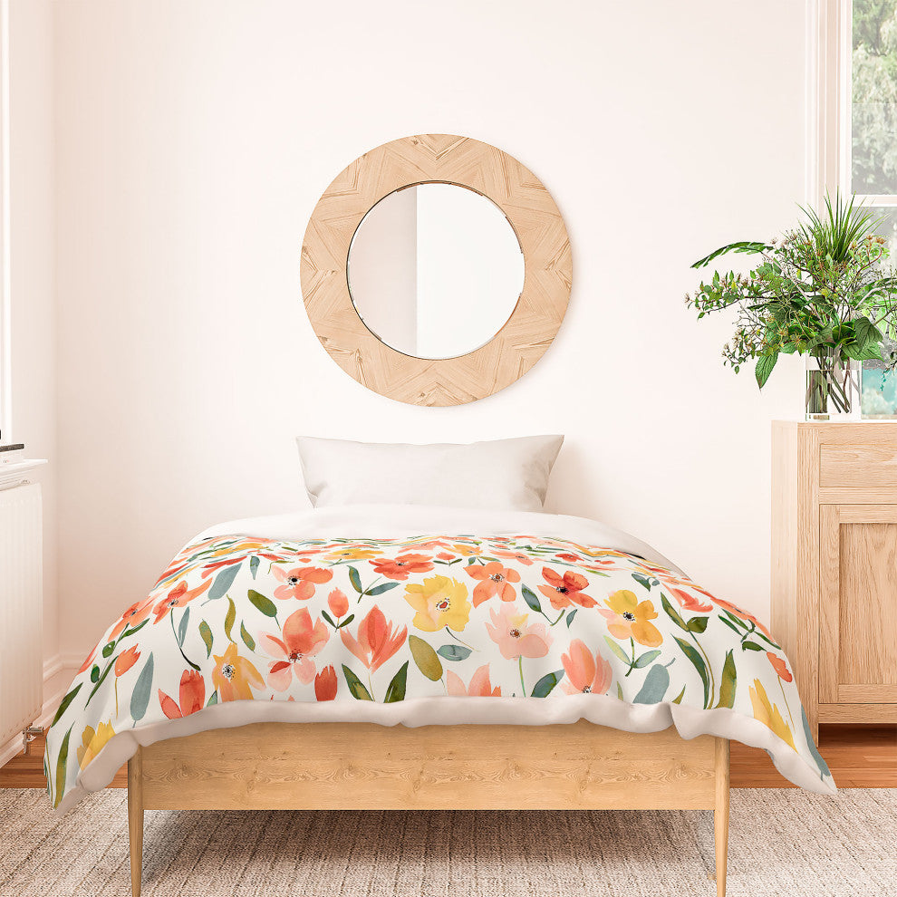 Deny Designs Ninola Designs Flowers Sweet Bloom Yellow Sherpa Fleece Throw Ninola design Comforter | Deny Designs