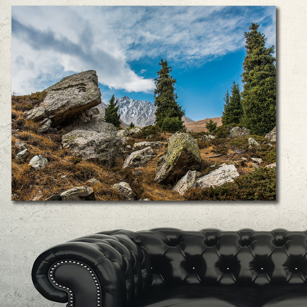 Tien Shan Mountains in Almaty, Landscape Canvas Art Print, 60x40