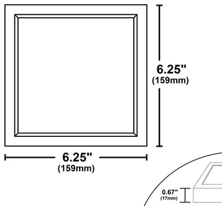 DSE6 Square 6" Edge-Lit LED Surface Mount Downlight, 4000k