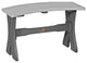 Poly Curved Table Bench, Dove Gray & Slate, 28 Inch