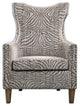 Beige Jungle Print Zebra Armchair