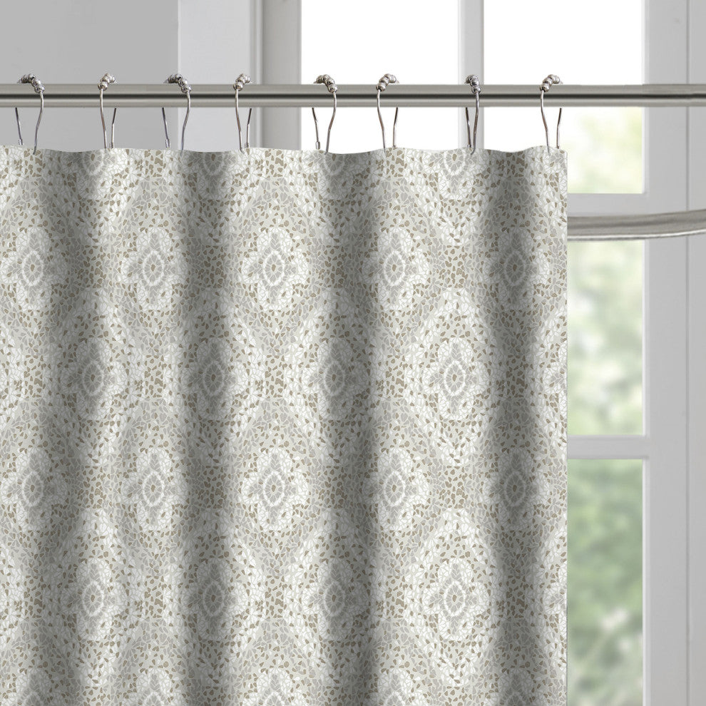 Damask Beige Richmond Shower Curtain, 72"x72"