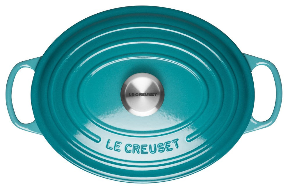 Le Creuset Signature Cast Iron Oval Casserole, 27 cm, Teal