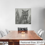 "Winter Owl Square" by Terry Fan, 12x12x1.5