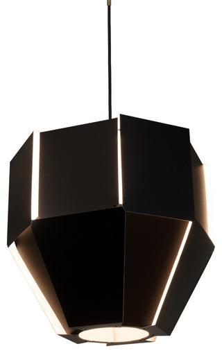 Astrum 17" LED Pendant, Matte Black With Matte White, 3000k