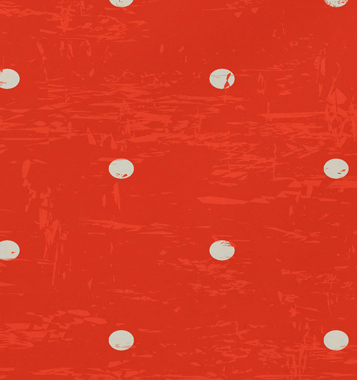 18"x14" Dorothy Dot, Geometric Print Pacemat, Orange, Set of 4