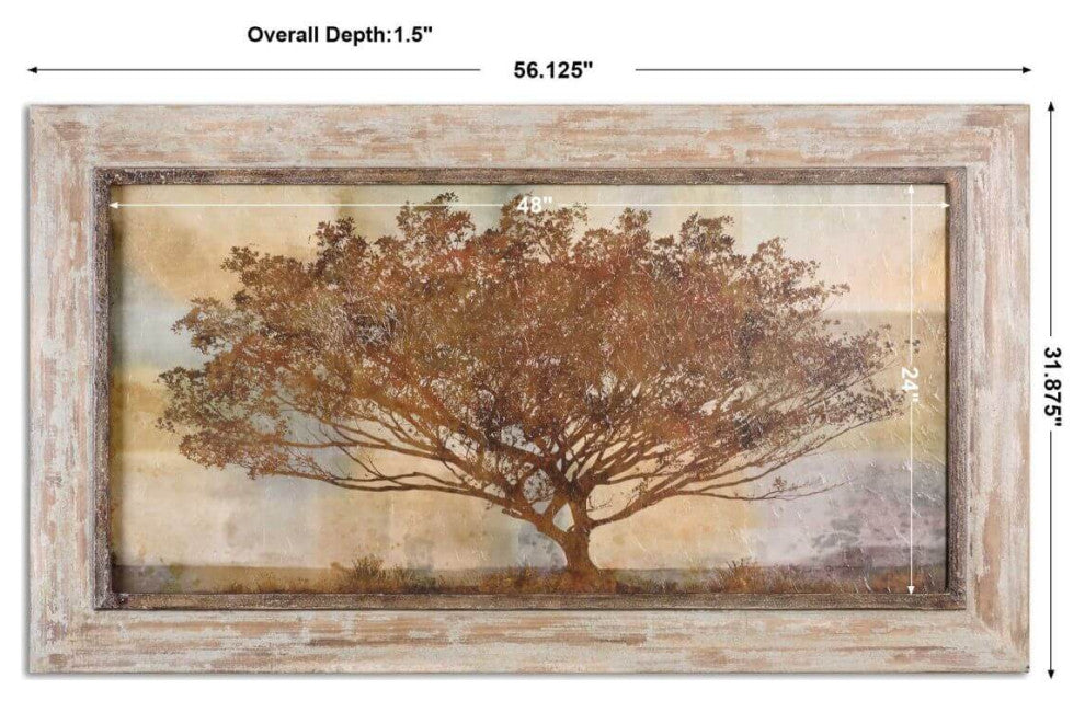 Uttermost Autumn Radiance Sepia 56 x 32" Framed Leaf-Floral Art