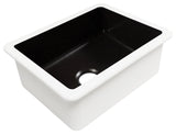 Eden Matte Black Fireclay 23" Single Bowl Undermount Kitchen Sink
