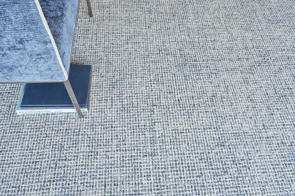 Caprice Handmade Hand-Tufted Wool Dark Blue/Ivory Area Rug, 10'x14'