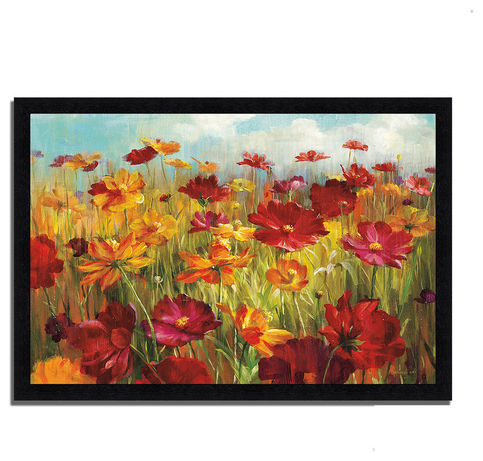 "Cosmos In The Field" By Danhui Nai, Framed Painting Print, Ready To Hang