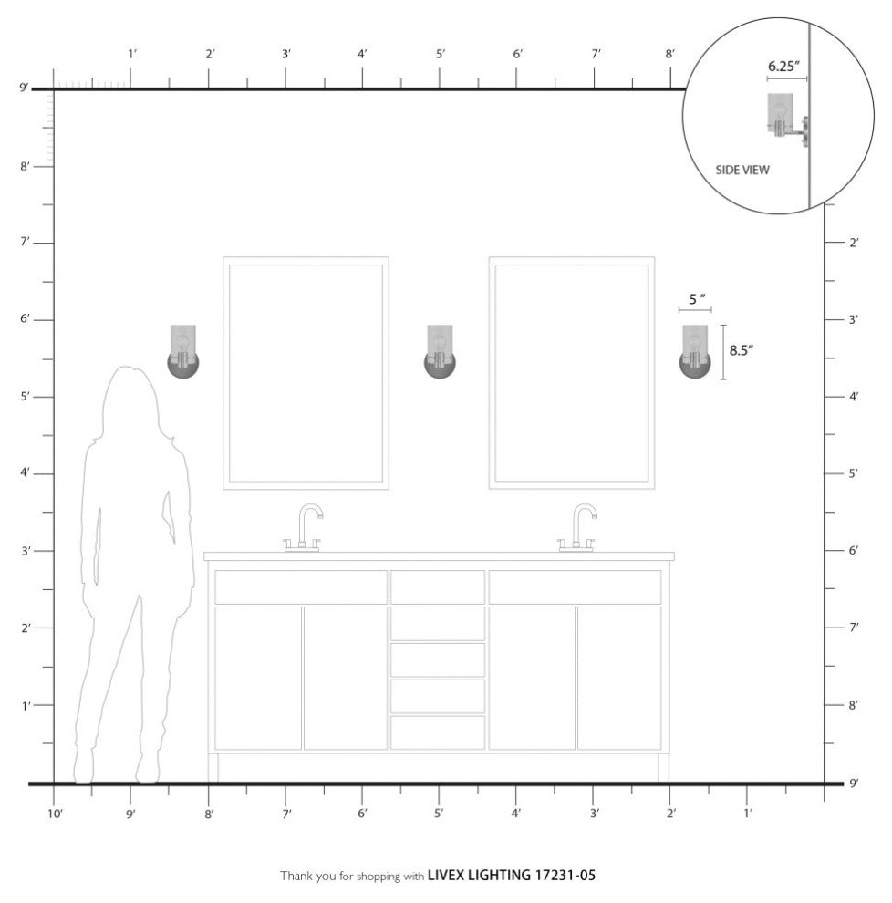 Munich 1 Light Polished Chrome Single Sconce