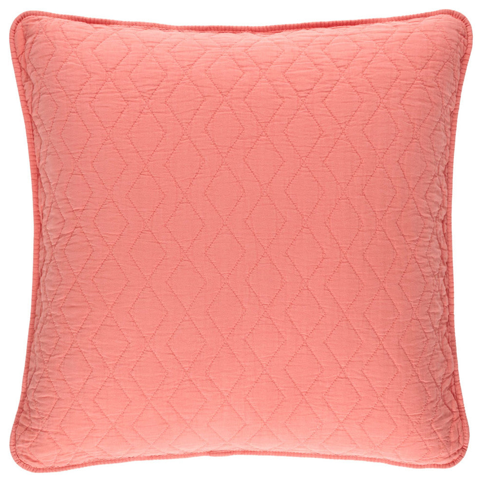 Birdie Coral Quilted Sham