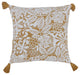 Mustard Machine Woven with Tassels Rubus Throw Pillow, 20" x 20"