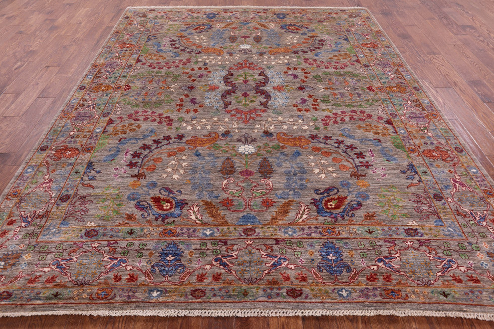 8' 3" X 10' 0" Persian Sarouk Hand-Knotted Wool Rug Q7609