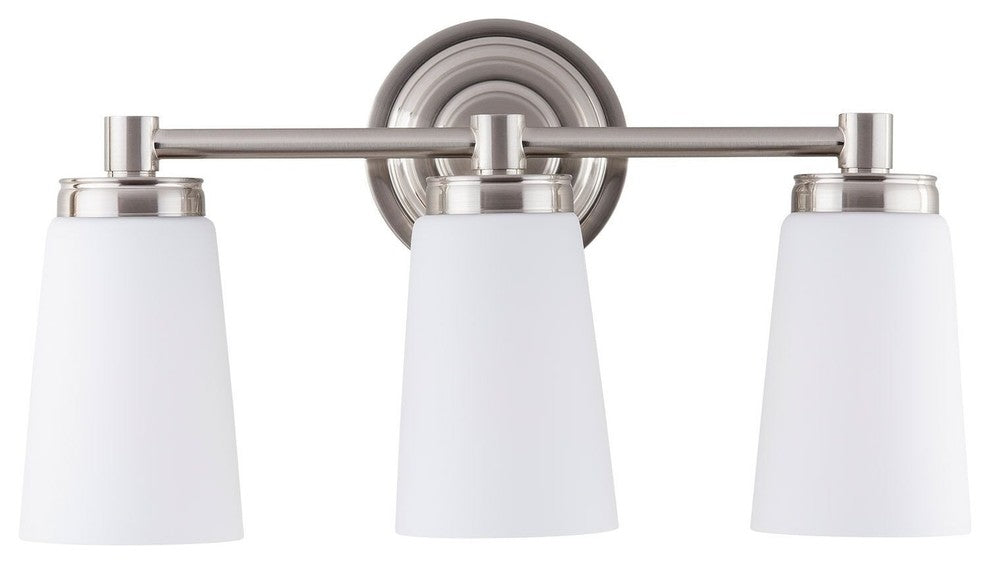 Sheffield Vanity Wall Sconce 3 Light, Brushed Nickel
