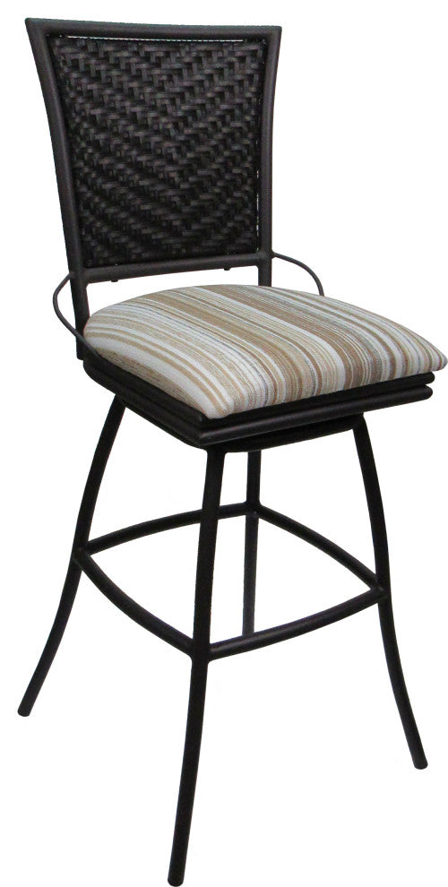 Outdoor Patio Swivel Counter Bar Stool Extra Tall without Arms - Erin, Driftwood Whitelinen - Gray, 30"