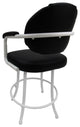 M-70 Swivel Bar Stool Metal Frame Counter 26", 30" Extra Tall 34", Black on White, 26"