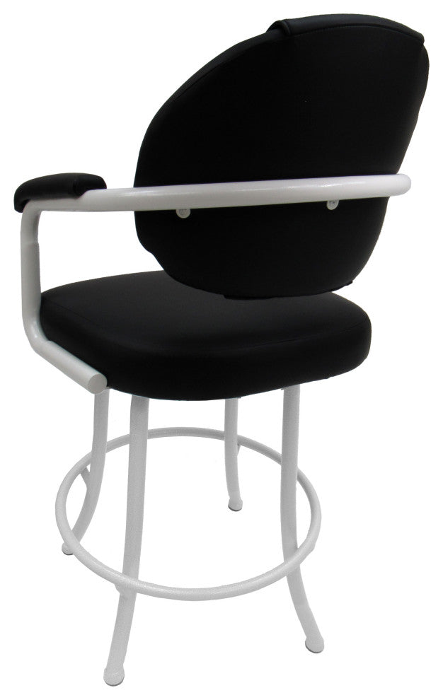 M-70 Swivel Bar Stool Metal Frame Counter 26", 30" Extra Tall 34", Black on White, 26"