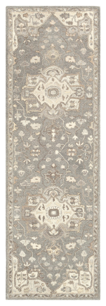 Surya Caesar CAE-1196 Traditional Area Rug, Charcoal, 3' x 12' Runner