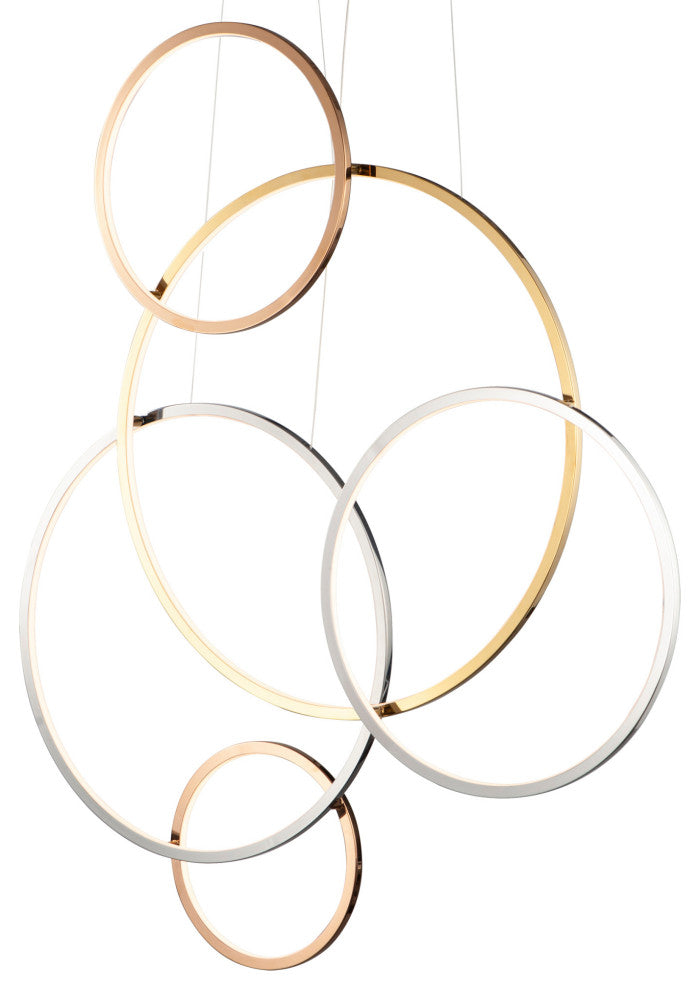 ET2 E20375 Union 5 Light 40"W LED Abstract Chandelier - Multi-Plated