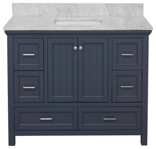 Paige 48" Bathroom Vanity, Marine Gray, Carrara Marble