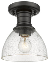 Hines Semi-flush, Black, Seeded Glass