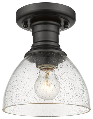 Hines Semi-flush, Black, Seeded Glass