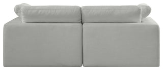 Comfy Upholstered Modular Sofa, Grey, 2-Piece: 2 Corner Chair, Linen Textured Fabric