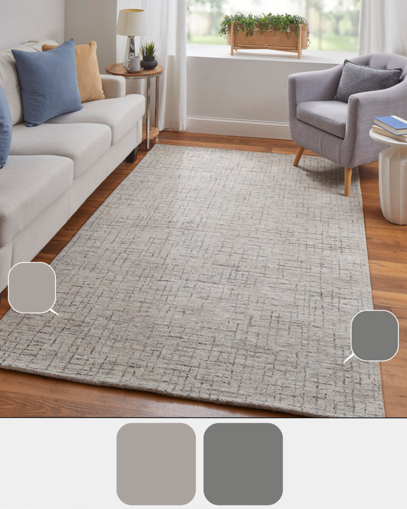 Weave & Wander Natal Transitional Solid, Ivory/Gray/Taupe, 12'x15'