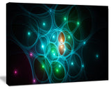 Light Blue Fractal Space Circles, Abstract Canvas Art Print, 20x12
