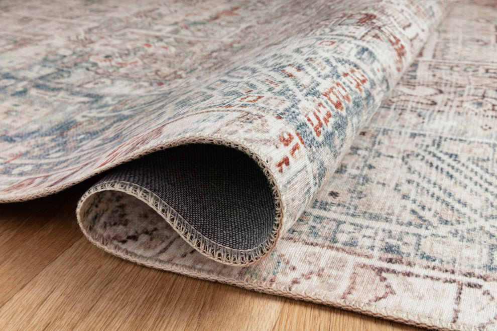 Chris Loves Julia x Loloi Jules Natural/Ocean 2'-6" x 7'-6" Area Rug