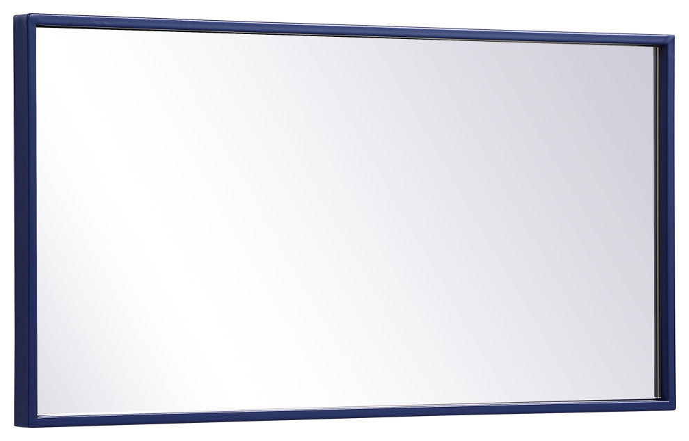 Home Living Metal Frame Rectangle Mirror 14"x28", Blue