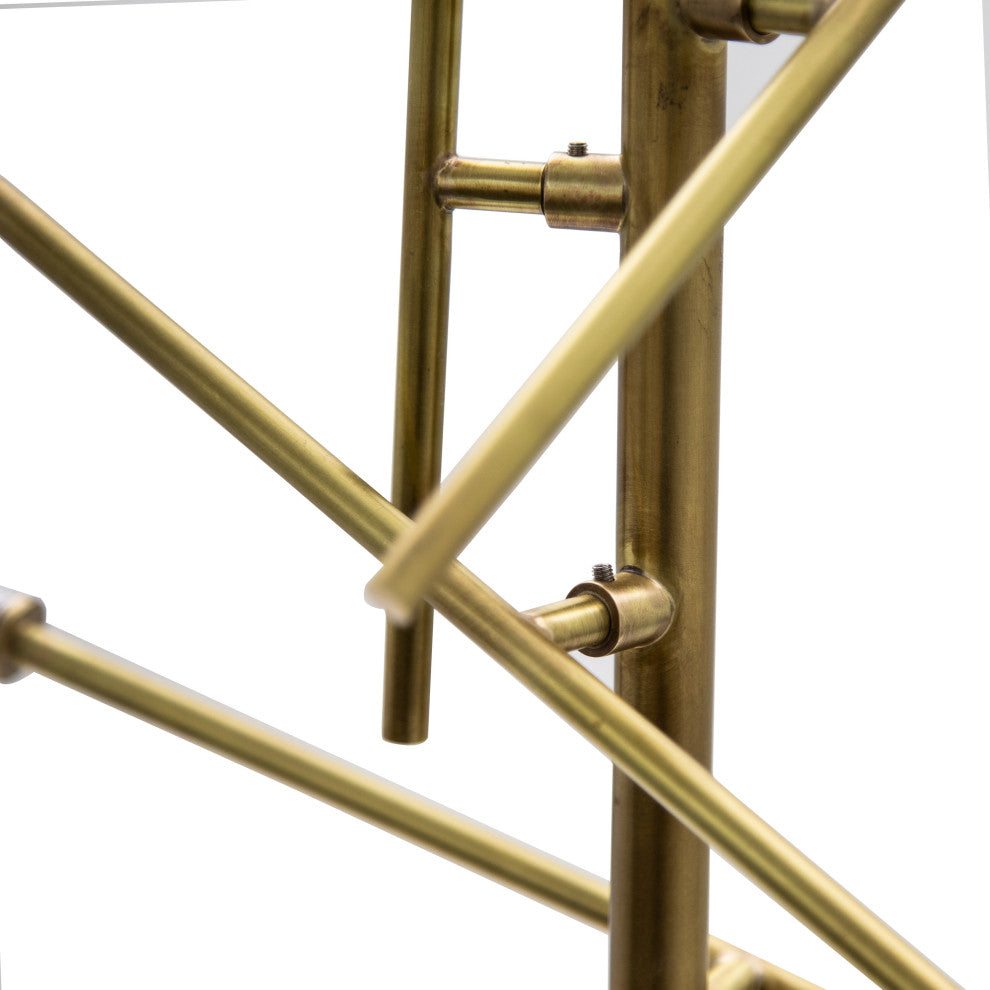 Klare 4-Light Sputnik Lamp, Antique Brass